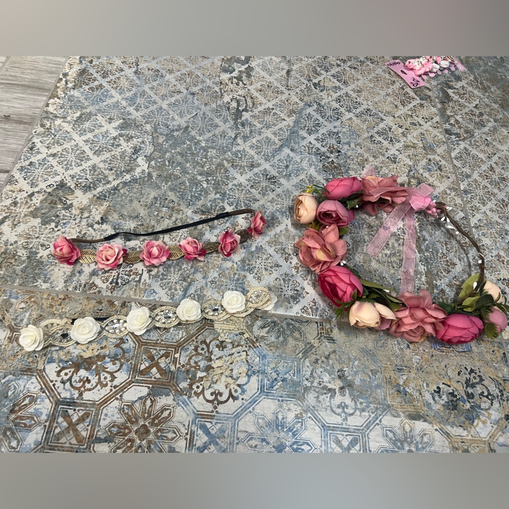 Floral Pink Headband Set